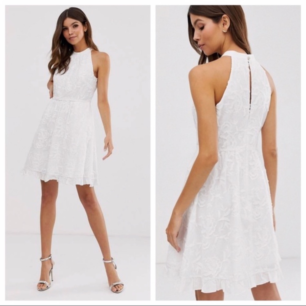 Ted Baker Lorene Embroidered Skater Dress Size 1 - Picture 1 of 8